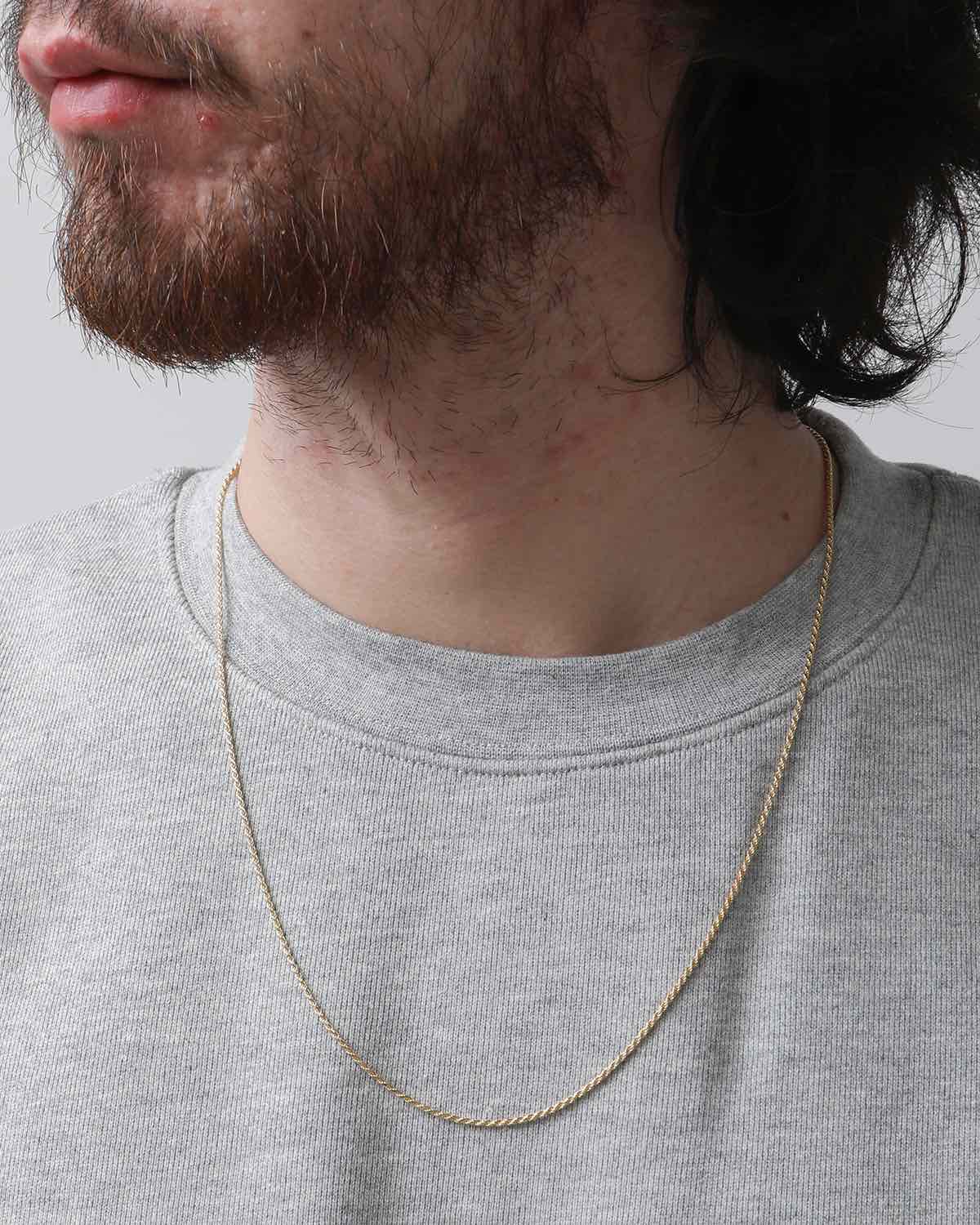 TINY FRENCH ROPE LINK NECKLACE (GOLD)