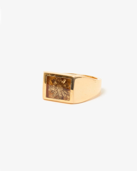 SIGNET RING WITH GOLDEN PALM FLOWER – COVERCHORD