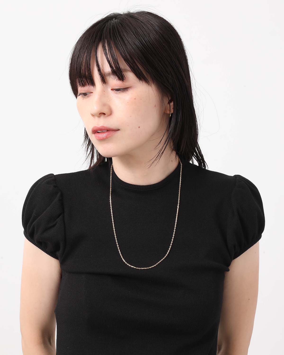 OVAL CUT NECKLACE -GOLD-