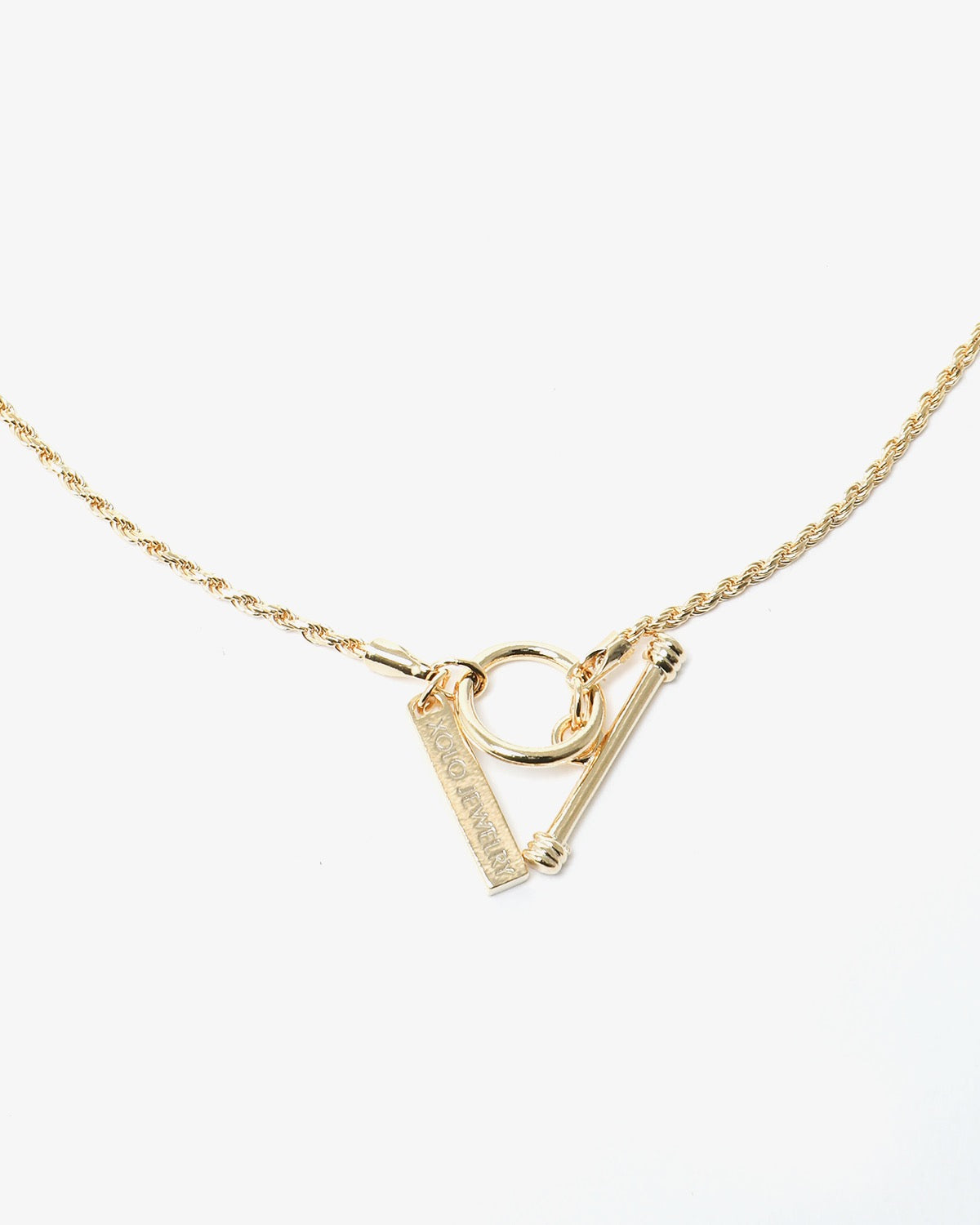 TINY FRENCH ROPE LINK NECKLACE -GOLD-