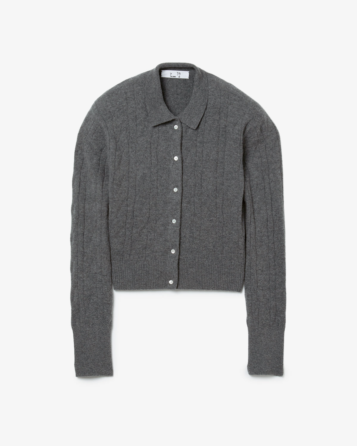 TIMELESS CABLE CARDIGAN WITH SHOULDER PADS
