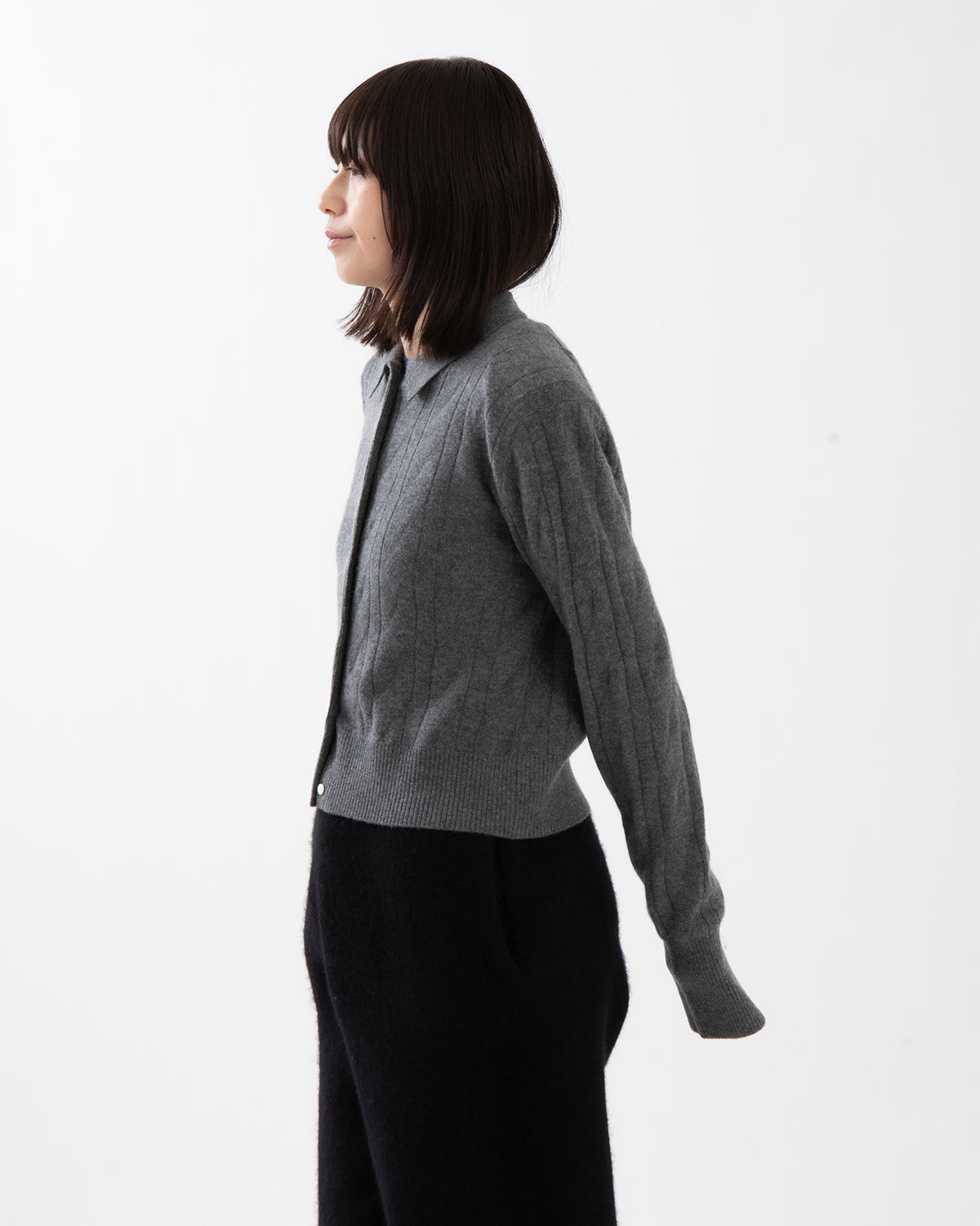 TIMELESS CABLE CARDIGAN WITH SHOULDER PADS