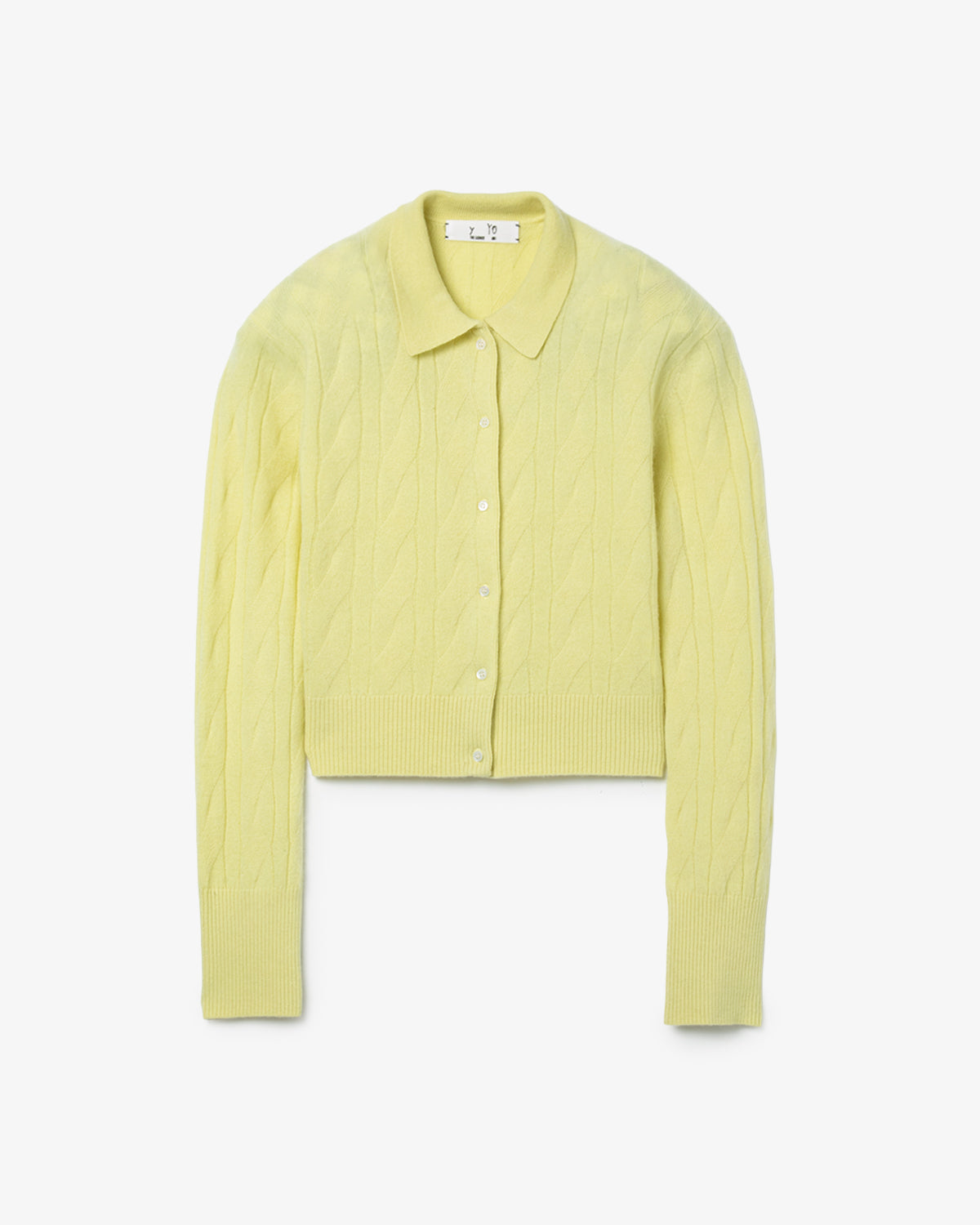 TIMELESS CABLE CARDIGAN WITH SHOULDER PADS