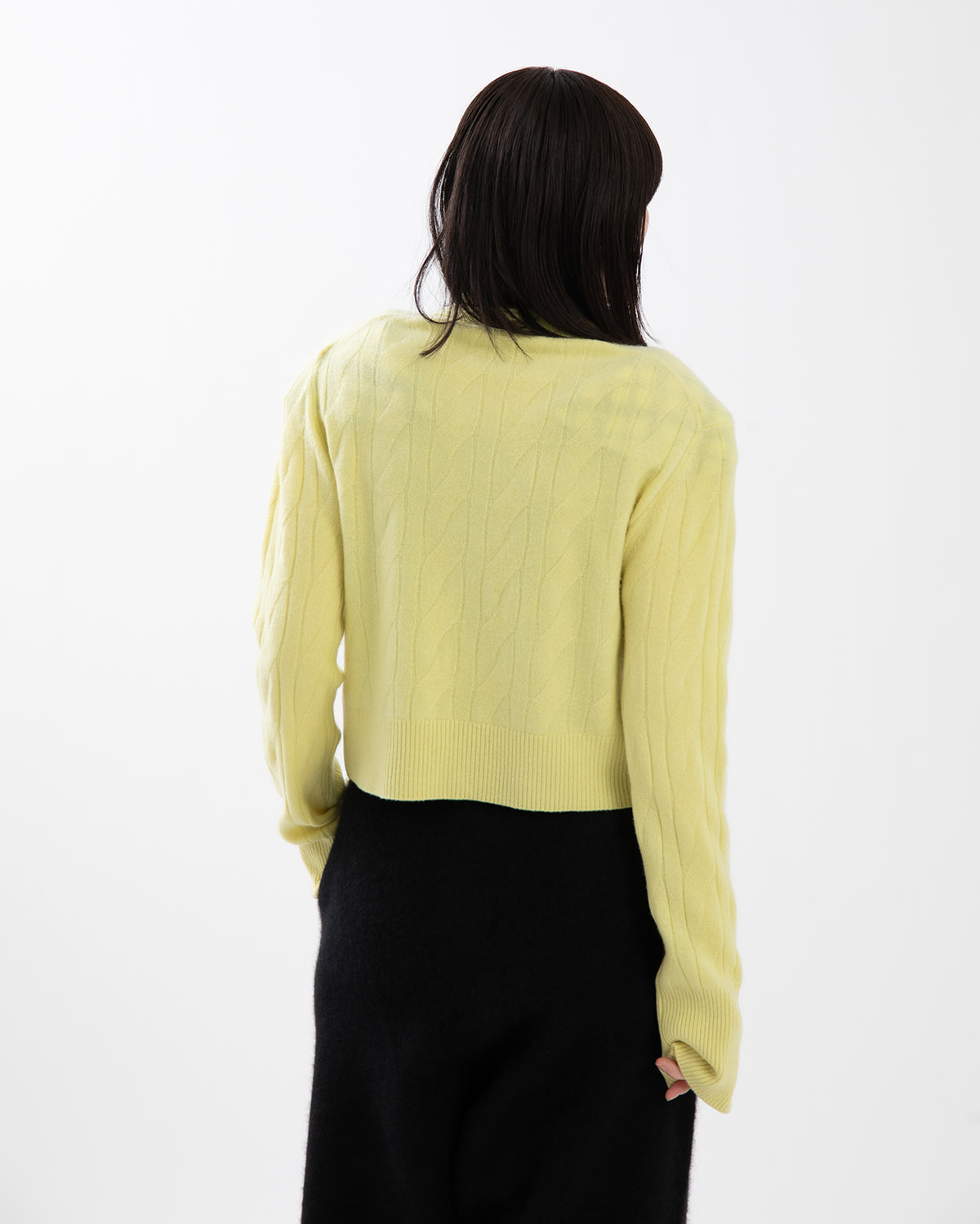 TIMELESS CABLE CARDIGAN WITH SHOULDER PADS