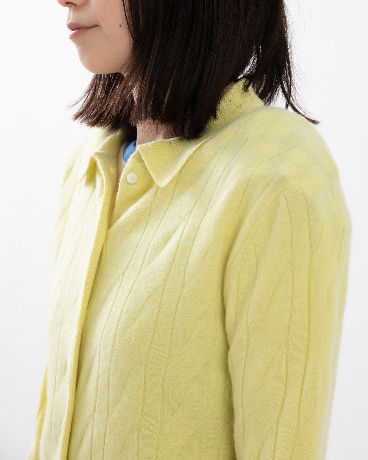 TIMELESS CABLE CARDIGAN WITH SHOULDER PADS