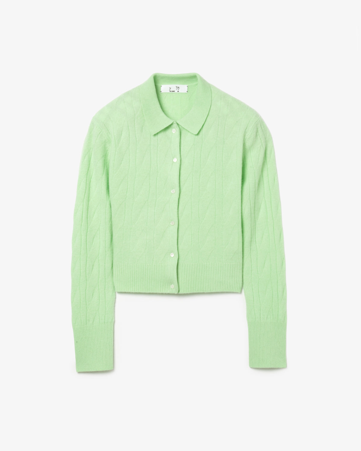 TIMELESS CABLE CARDIGAN WITH SHOULDER PADS