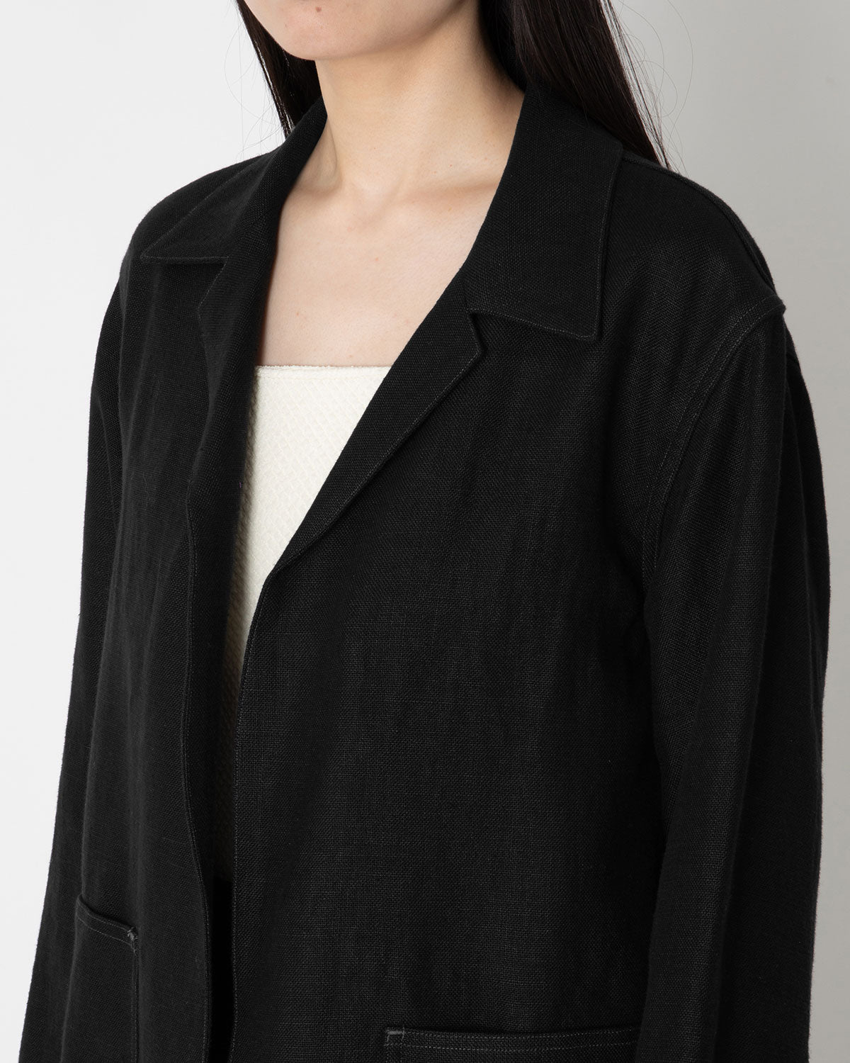 HEAVY LINEN WORK CARDIGAN JACKET