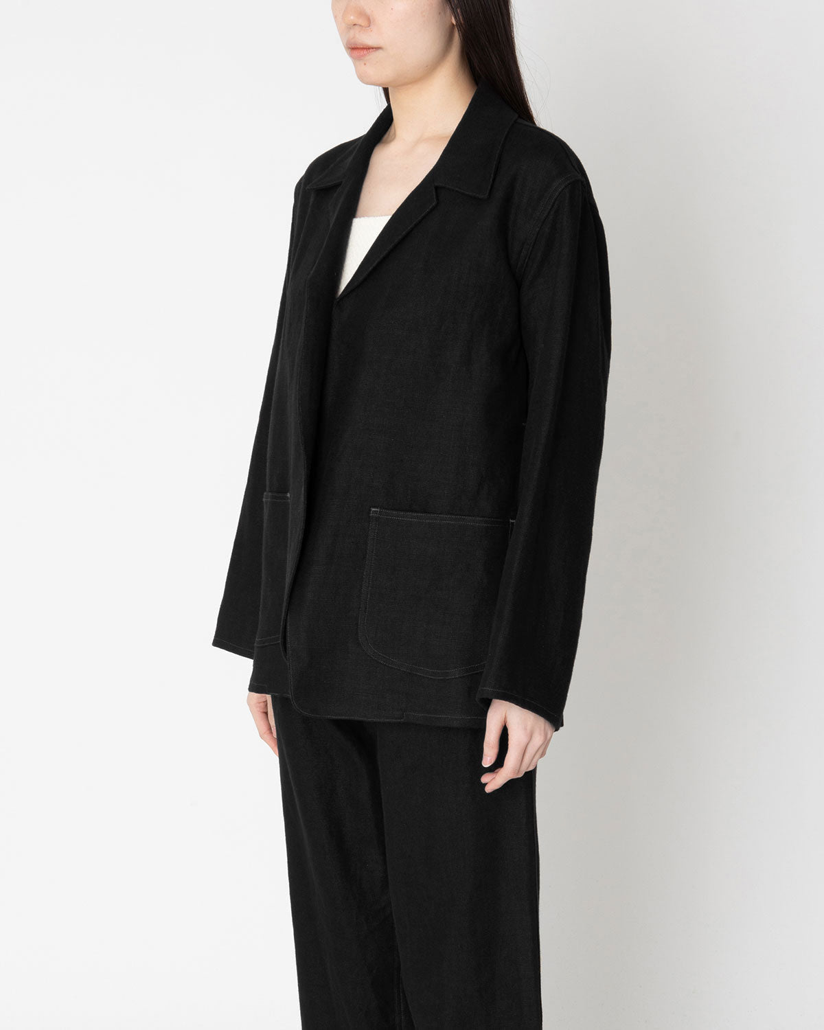 HEAVY LINEN WORK CARDIGAN JACKET