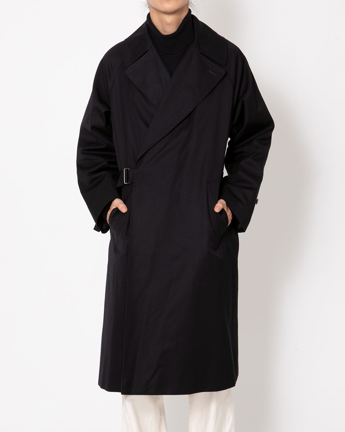 COTTON GABA TIELOCKEN COAT