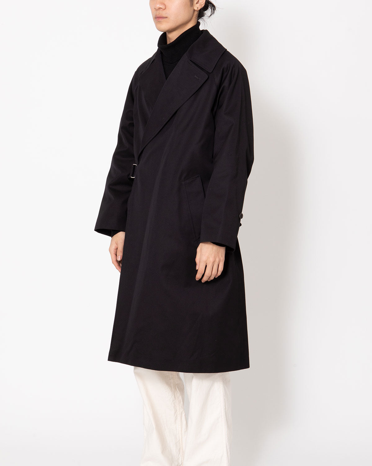 COTTON GABA TIELOCKEN COAT