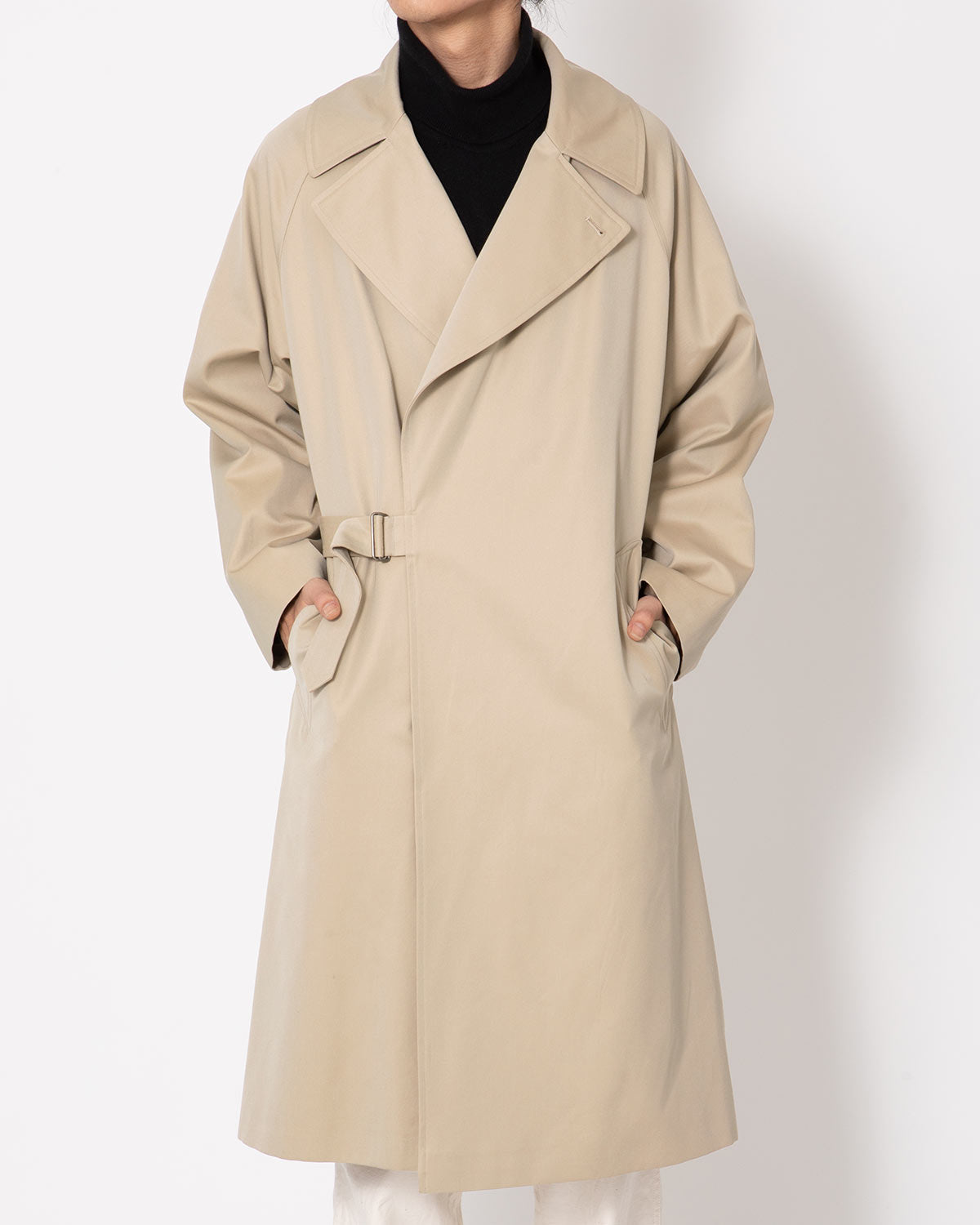 COTTON GABA TIELOCKEN COAT