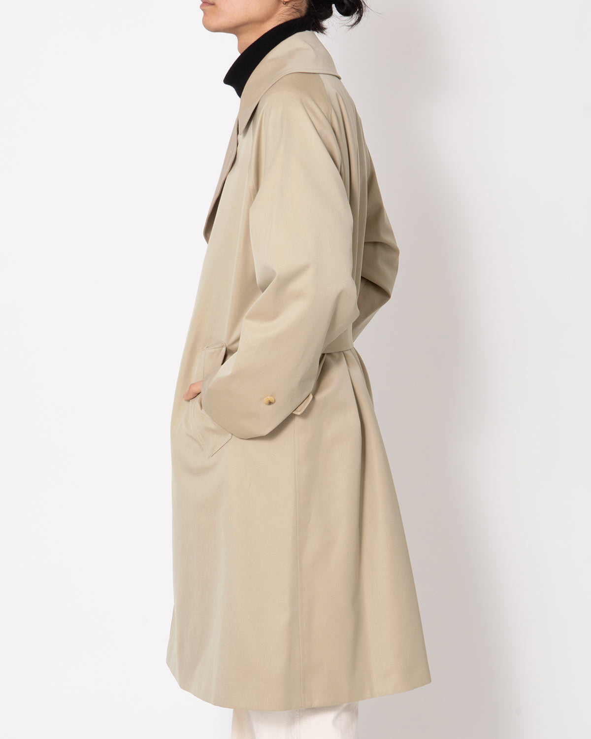 COTTON GABA TIELOCKEN COAT