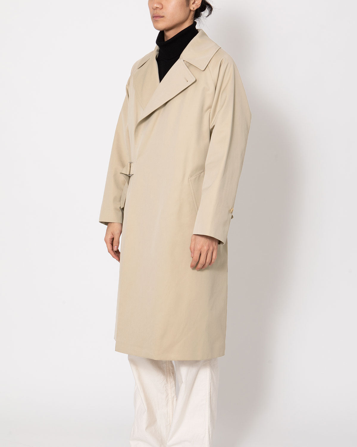 COTTON GABA TIELOCKEN COAT