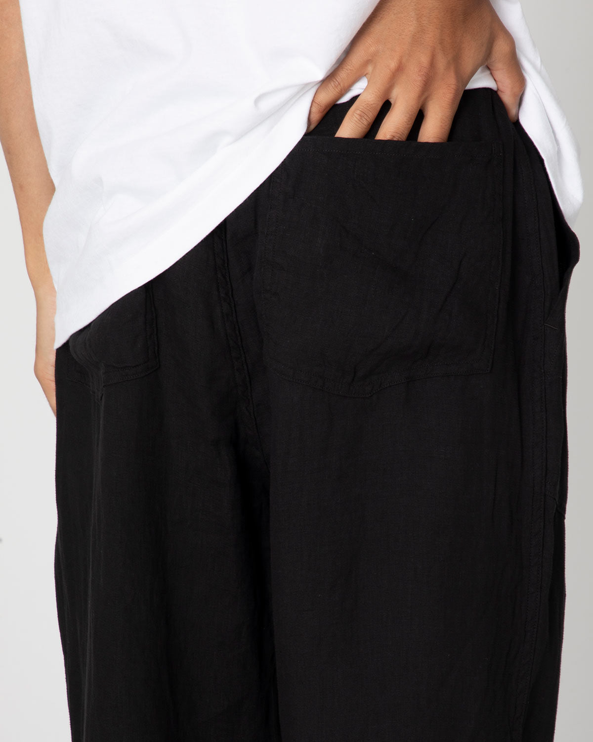 23ssLINEN DOUBLE CLOTH DRAWSTRING PANTS-