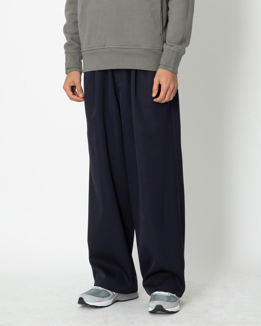 SCALE OFF WOOL WIDE CHEF PANTS