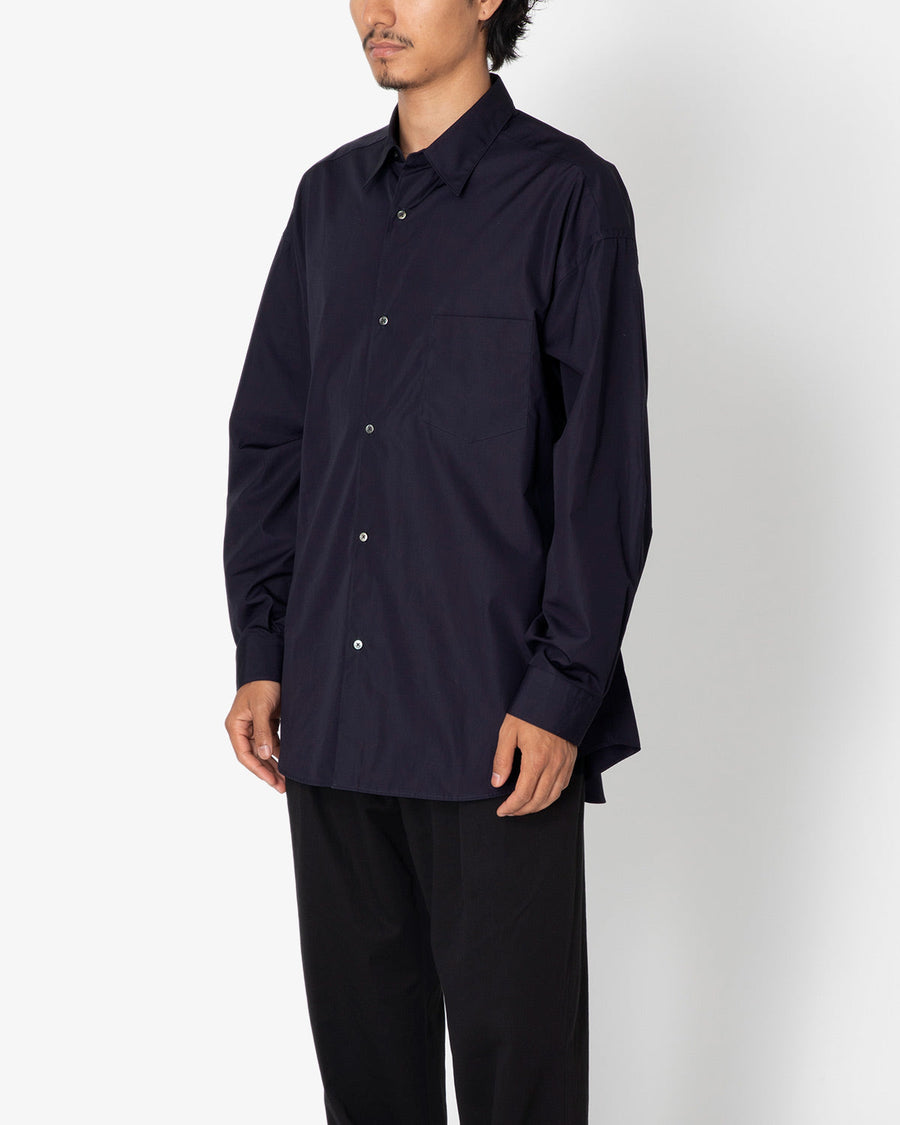 HIGH COUNT REGULAR COLLAR ROUND CUT OVERSIZED SHIRT