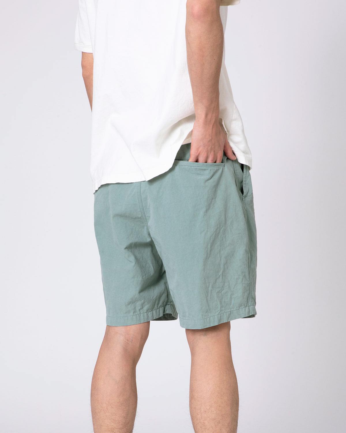 TUCK SHORTS  COTTON BROAD CLOTH  VINTAGE WASH