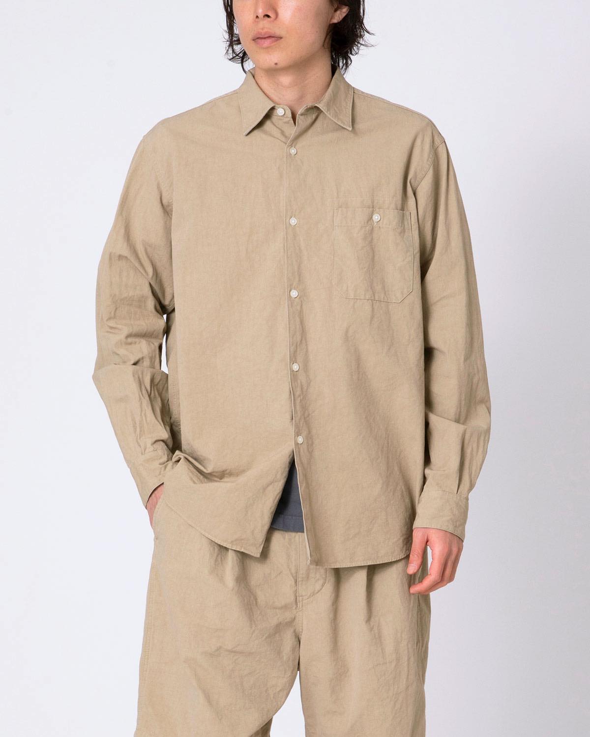 L/S SHIRT COTTON BROAD CLOTH VINTAGE WASH