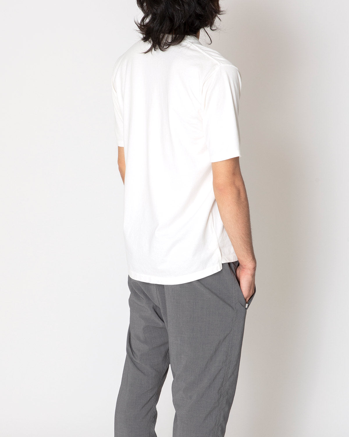 DWELLER S/S V NECK TEE COTTON JERSEY OVERDYED