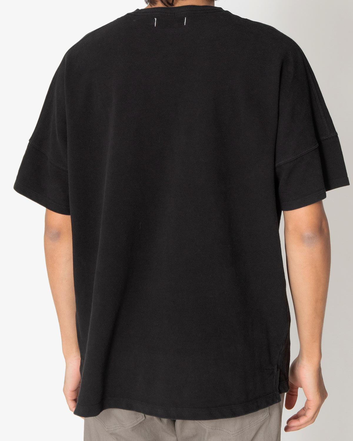 CLERK S/S V NECK TEE COTTON PIQUE OVERDYED