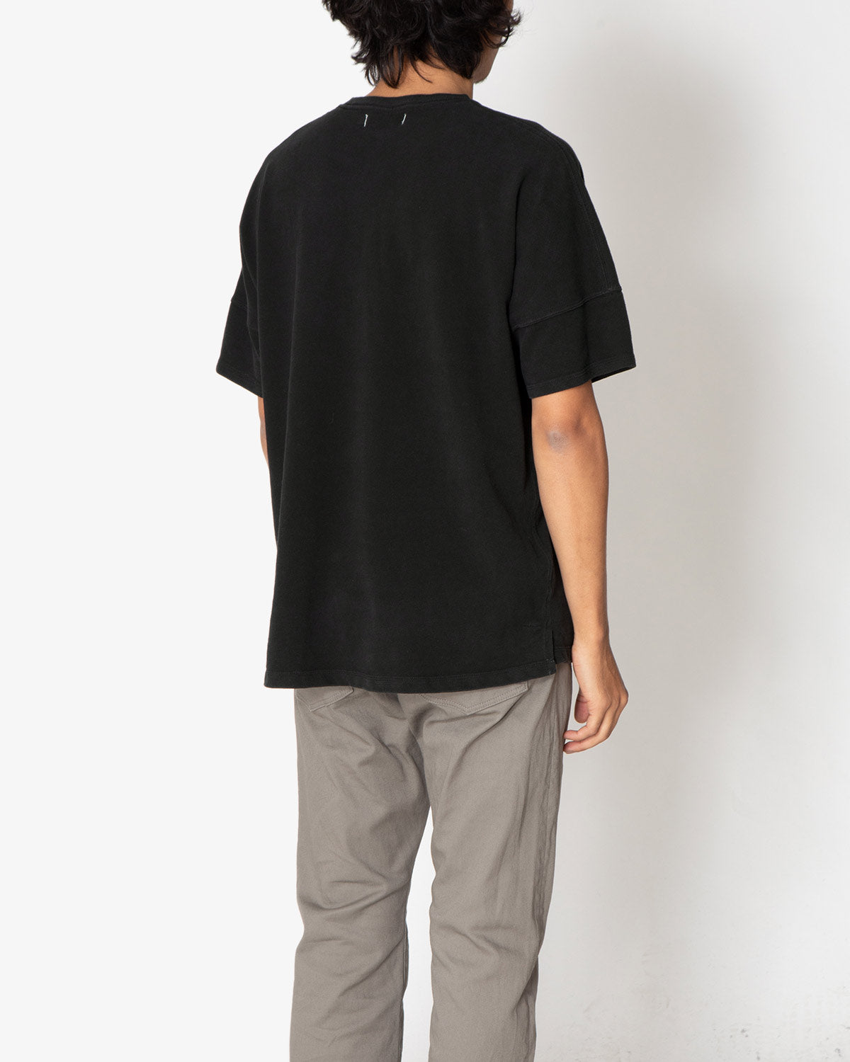 CLERK S/S V NECK TEE COTTON PIQUE OVERDYED