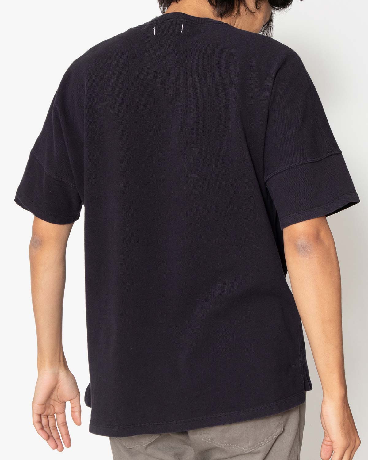 CLERK S/S V NECK TEE COTTON PIQUE OVERDYED