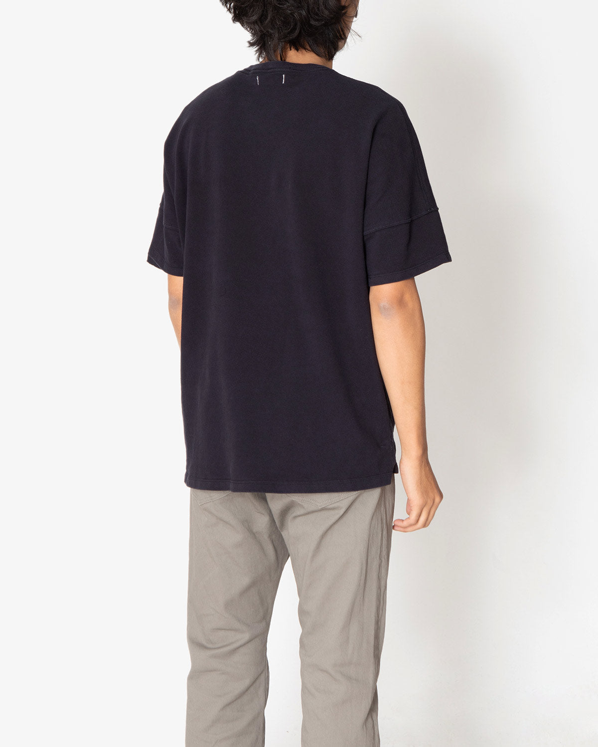 CLERK S/S V NECK TEE COTTON PIQUE OVERDYED