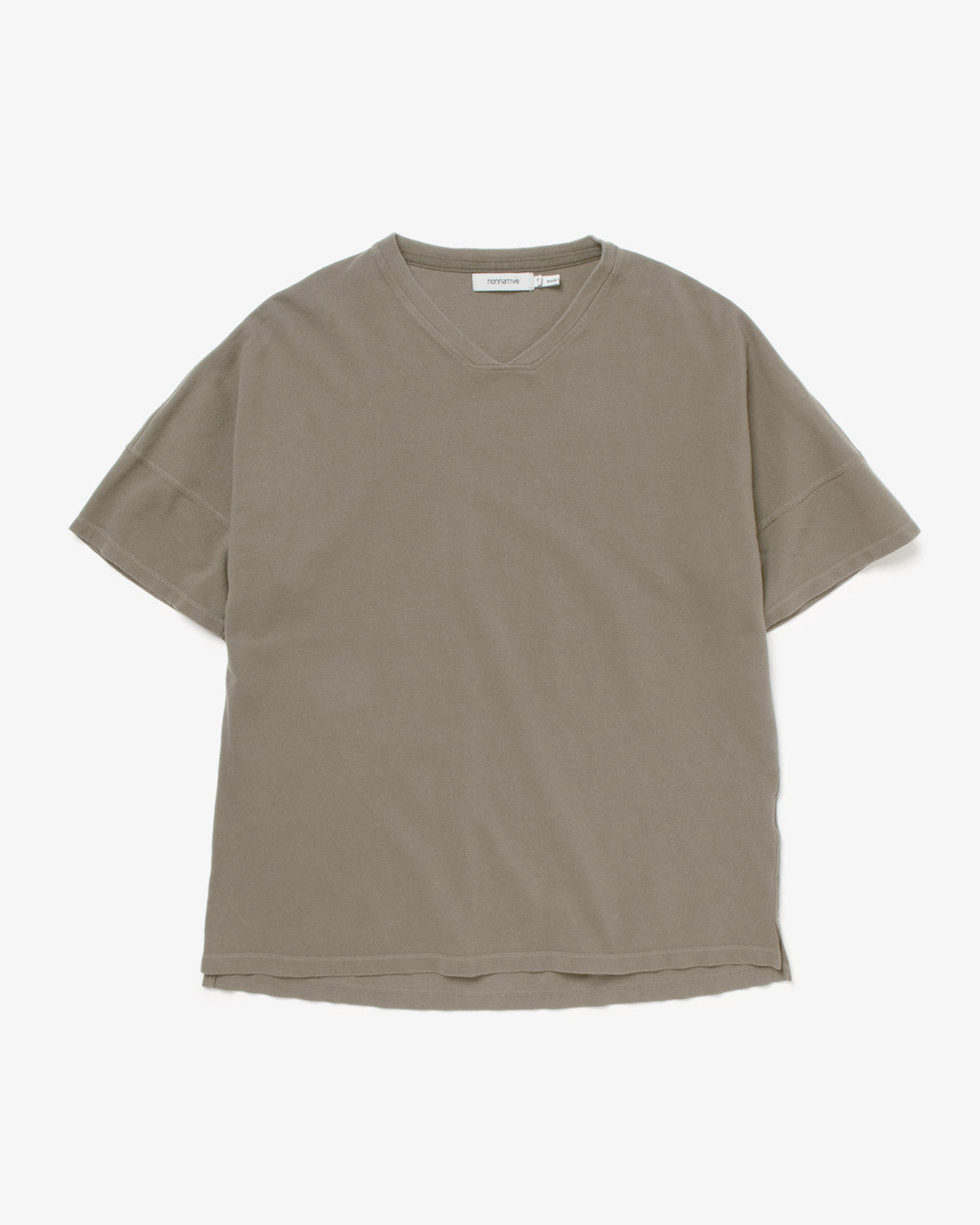 CLERK S/S V NECK TEE COTTON PIQUE OVERDYED