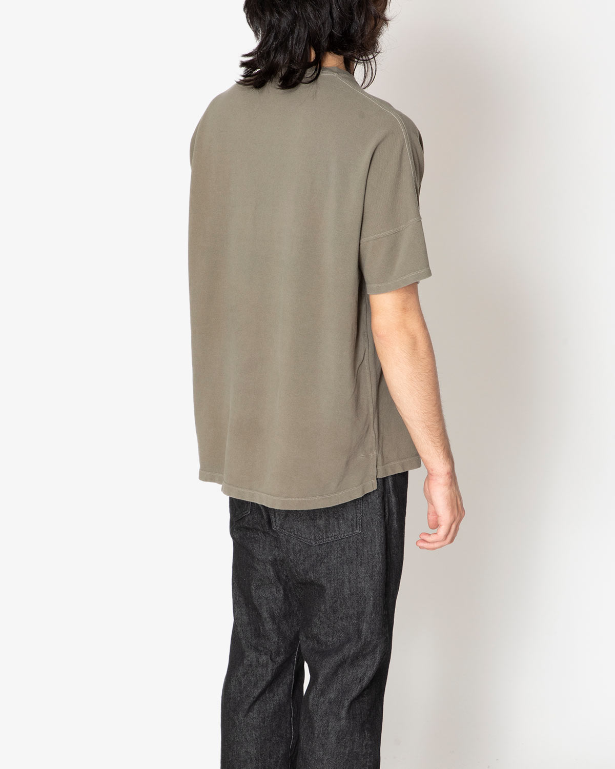 CLERK S/S V NECK TEE COTTON PIQUE OVERDYED