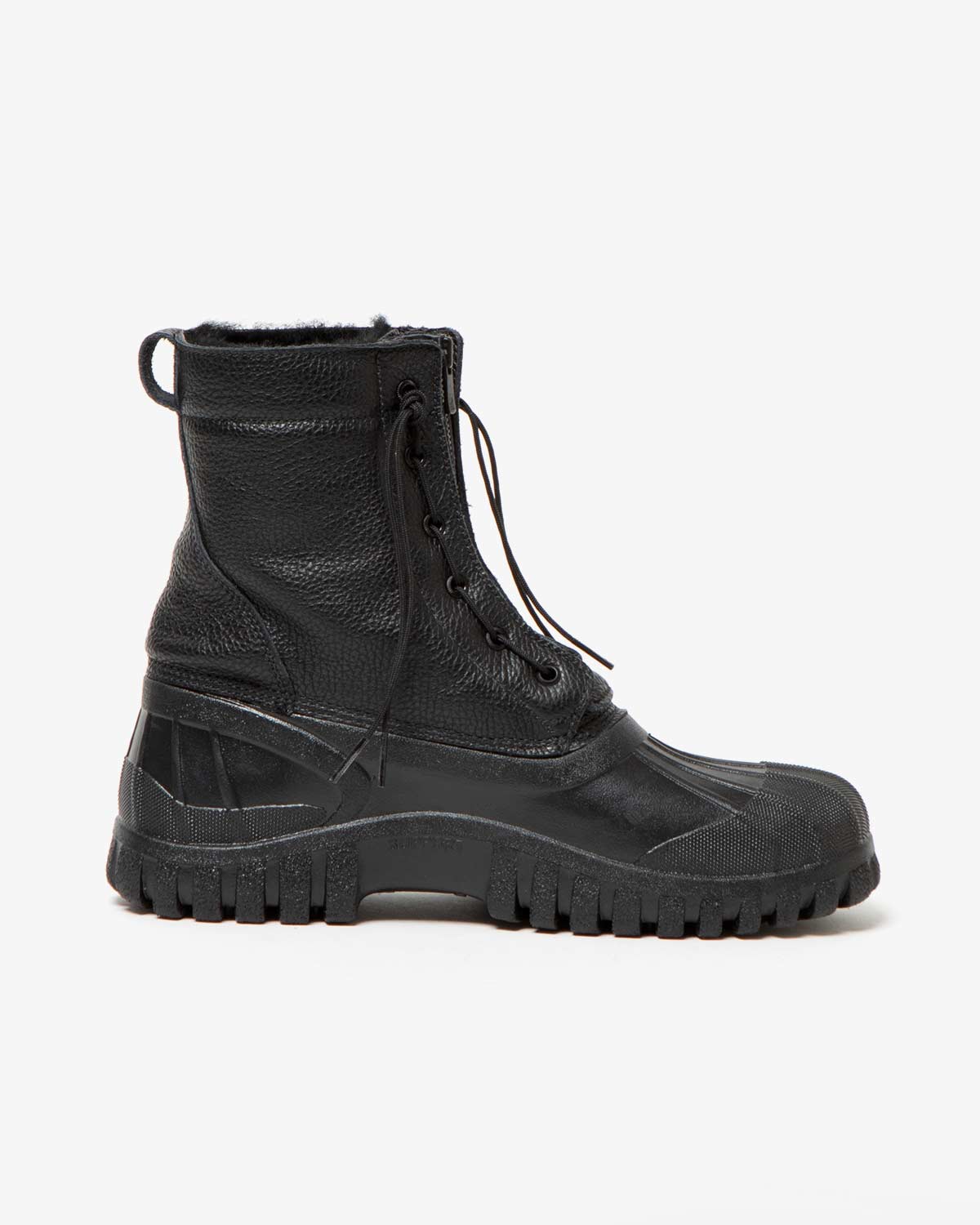 WORKER ZIP DUCK BOOTS COW LEATHER WITH RUBBER SOLE