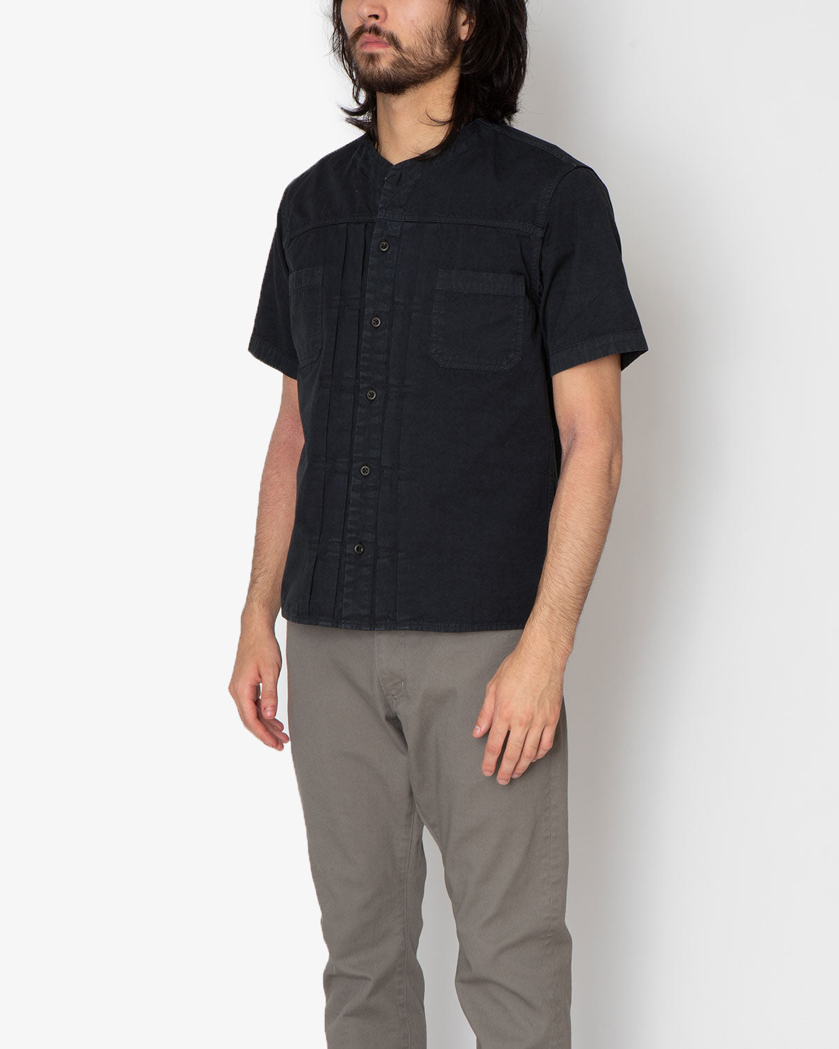 TRUCKER S/S SHIRT COTTON WEATHER CLOTH OVERDYED