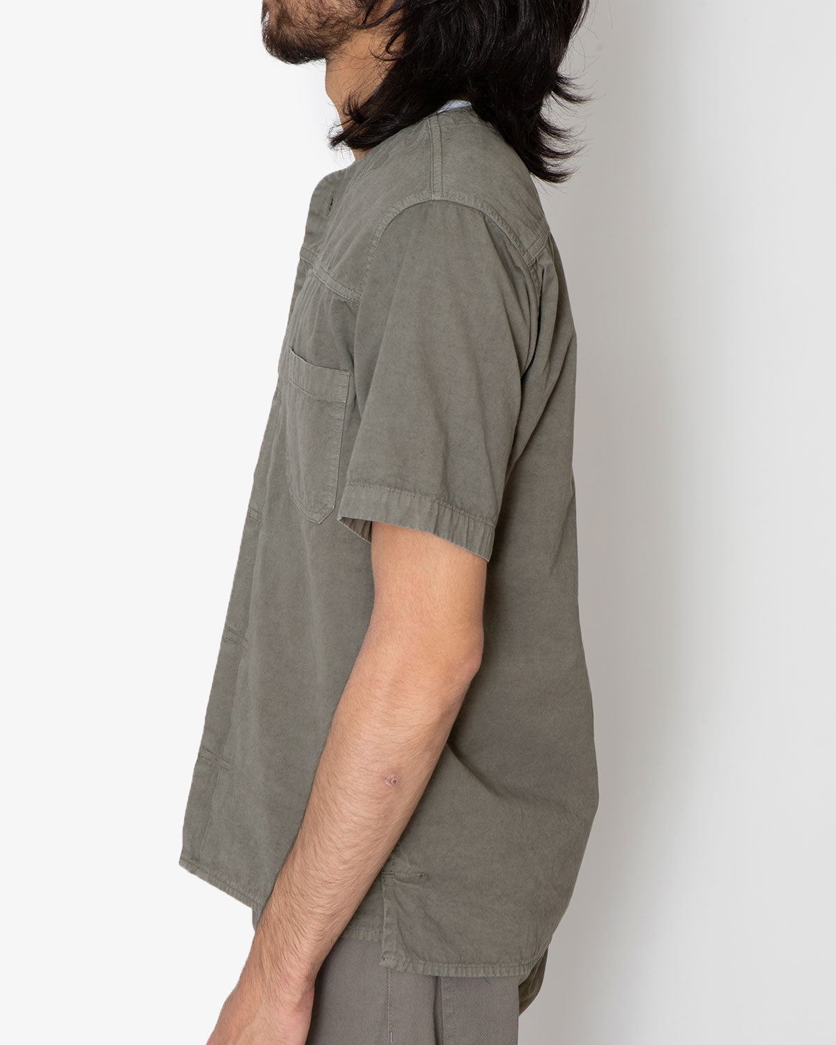 TRUCKER S/S SHIRT COTTON WEATHER CLOTH OVERDYED