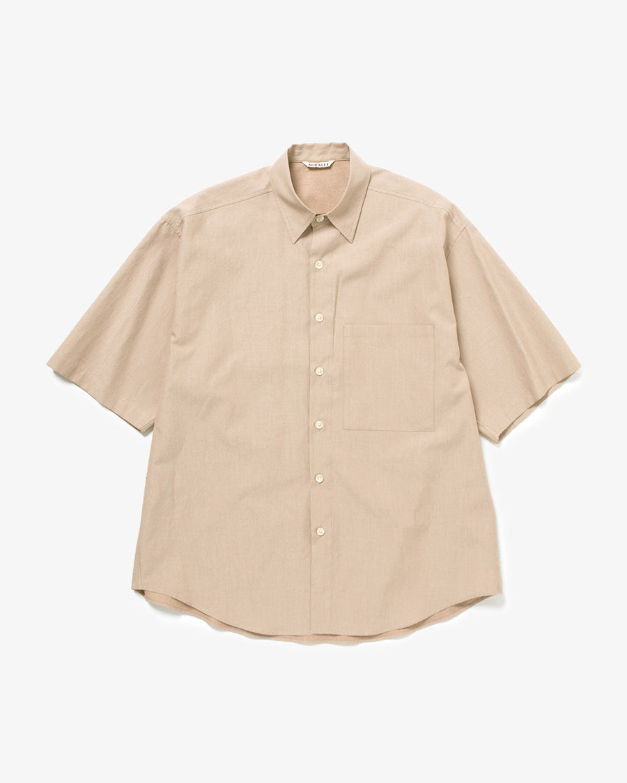 WASHED FINX TWILL BIG HALF SLEEVED SHIRT