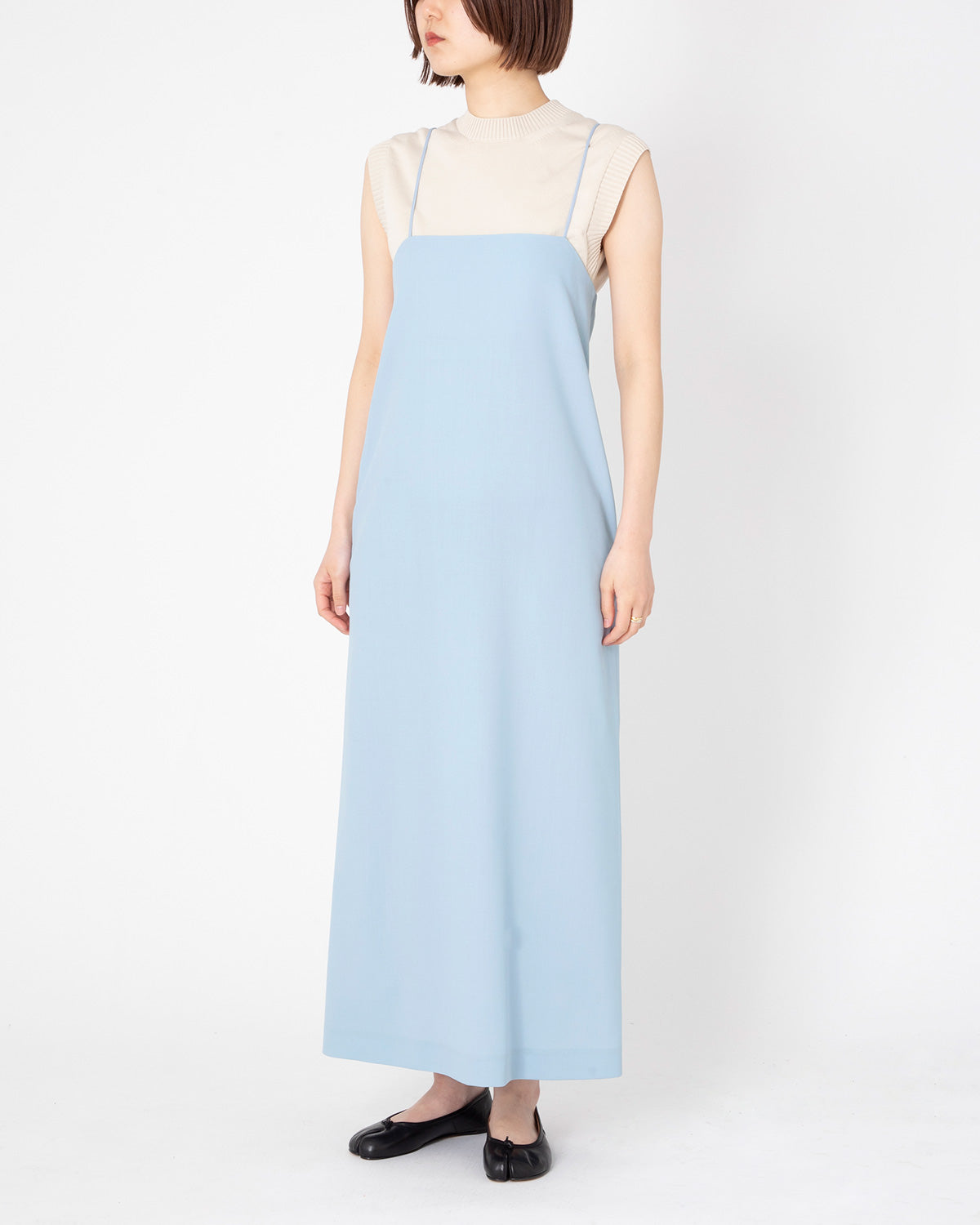AURALEE　HARD TWIST WOOL DOBBY DRESS Auralee Hard Twist Wool Dobby Dress - Black | Garmentory